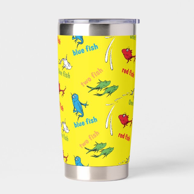 Ein Fisch Zwei Fische Gelbes Muster Thermobecher (Links)