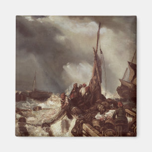 Ein Fischer, der im Netz zieht, 1868 Magnet