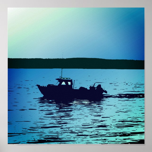 Ein Fischerboot auf Puget Sound Poster (Vorne)