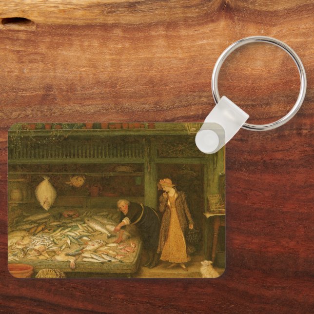 Ein Fischhändlergeschäft von Frederick Walker Schlüsselanhänger (Vorderseite)
