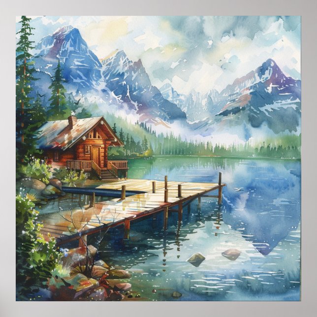 Ein Fischschlauch am See Poster (Vorne)