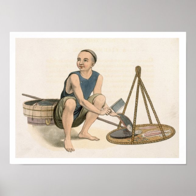 Ein Fishmonger, Platte 39 von "Die Kostüme der Chi Poster (Vorne)