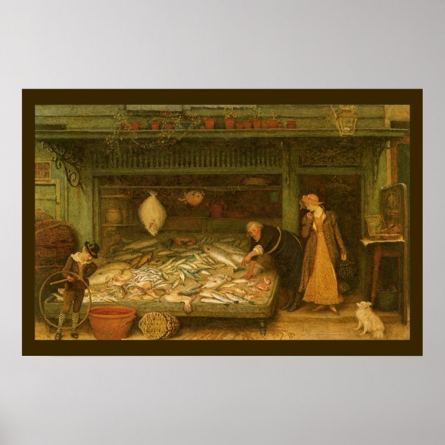 Ein Fishmonger's Shop von Frederick Walker Poster (Vorne)