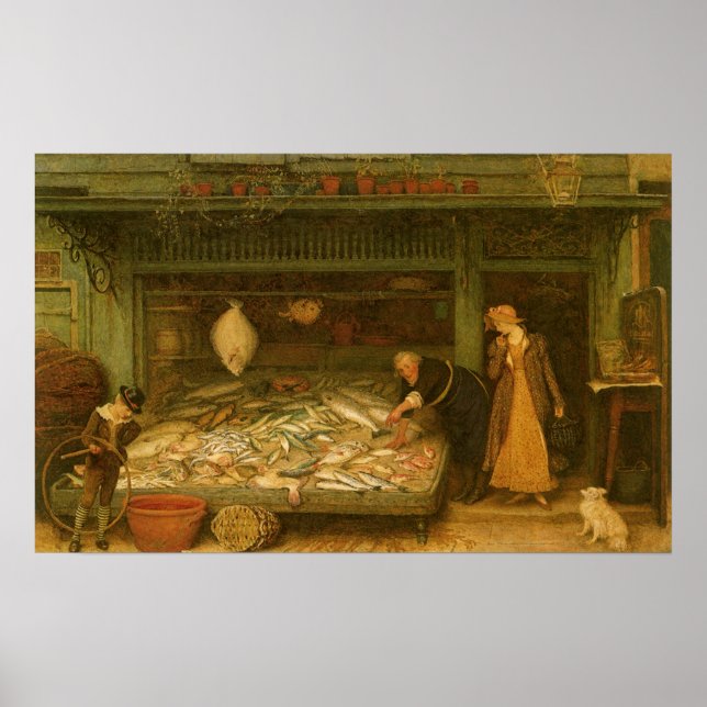 Ein Fishmonger's Shop von Frederick Walker Poster (Vorne)