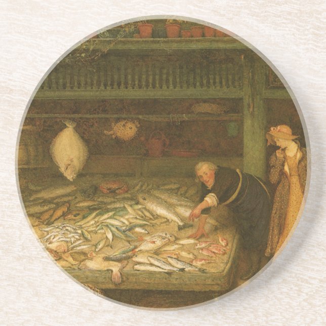 Ein Fishmonger's Shop von Frederick Walker Untersetzer (Vorne)
