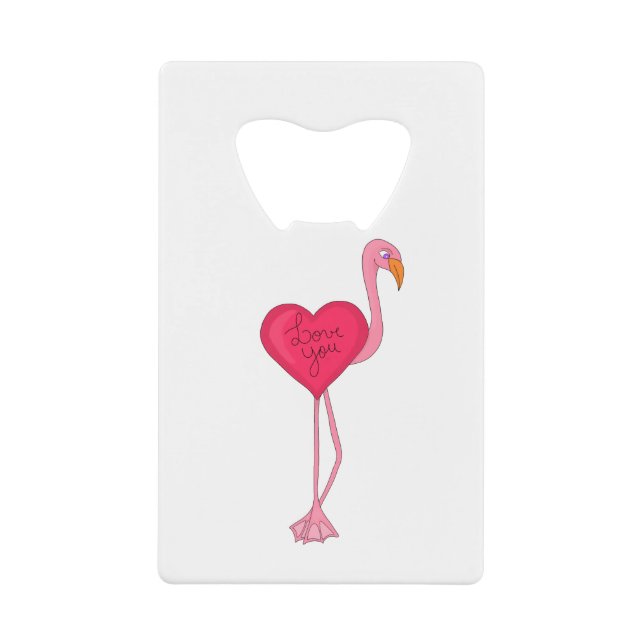 Ein Flamingo in Liebe Geldbeutel Flaschenöffner (Vorderseite)