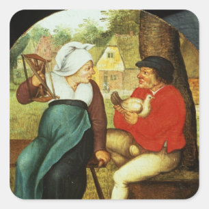 Ein flämisches Sprichwort Quadratischer Aufkleber