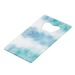 Ein Flaschenöffner mit blau-weißem Aquarell-Muster
