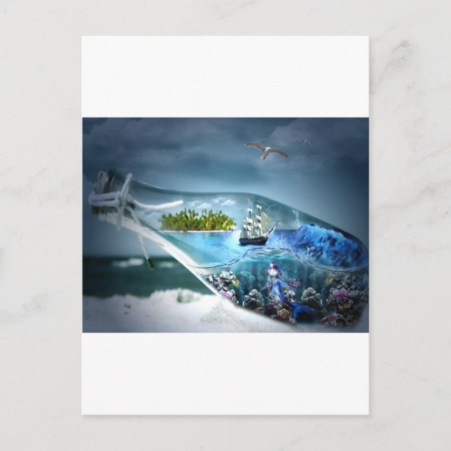 Ein Flaschenschiff Postkarte (Vorderseite)
