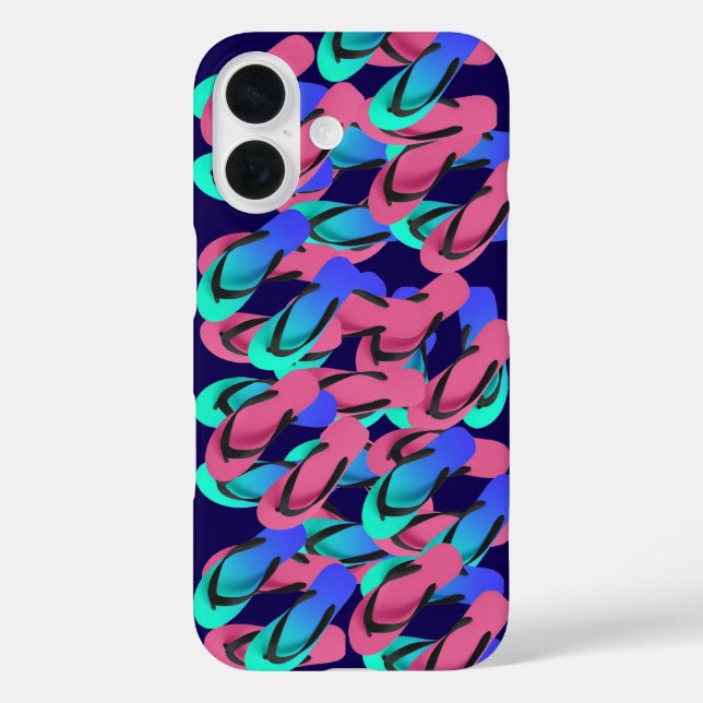Ein Flip Flops Fun Blau Case-Mate iPhone Hülle (Rückseite)