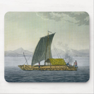 Ein Floss, das den Hafen von Guayaquil, Ecuador, Mousepad