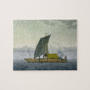 Ein Floss, das den Hafen von Guayaquil, Ecuador, Puzzle