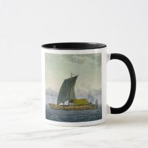 Ein Floss, das den Hafen von Guayaquil, Ecuador, Tasse