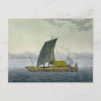 Ein Floß, das den Hafen von Guayaquil in Ecuador v