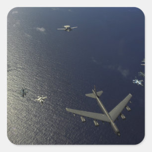 Ein Flugzeug 2 der US-Luftwaffe B-52 Quadratischer Aufkleber