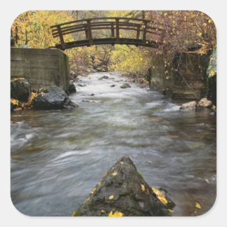 Ein Fluss, der durch den American Fork Canyon flie Quadratischer Aufkleber