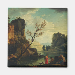 Ein Fluss mit Fischern von Joseph Vernet  Magnet