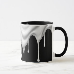 Ein flüssiger Effekt, der über einen Mug fließt. Tasse