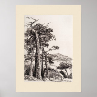 Ein Folly Cornwall Druck, Eleanor M Hughes Nachdru Poster