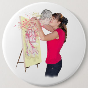 Ein Foto, das die Liebe und Leidenschaft für Kunst Button