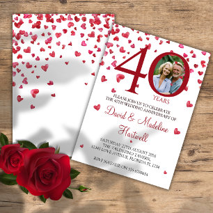 Ein-Foto-Einladung zum 40. Hochzeitstag Einladung