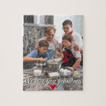Ein Foto Liebe Sie Text Rotes Herz Oma Mama Puzzle<br><div class="desc">Ein Foto Liebe You Text Red Heart Oma Mama Einfaches Ein-Foto-Design mit anpassbarem Text mit einem Schatten und ein kleines rotes Herz.</div>