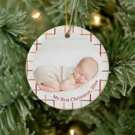 Ein Foto Moderne Farben meine ersten Weihnachten Keramik Ornament