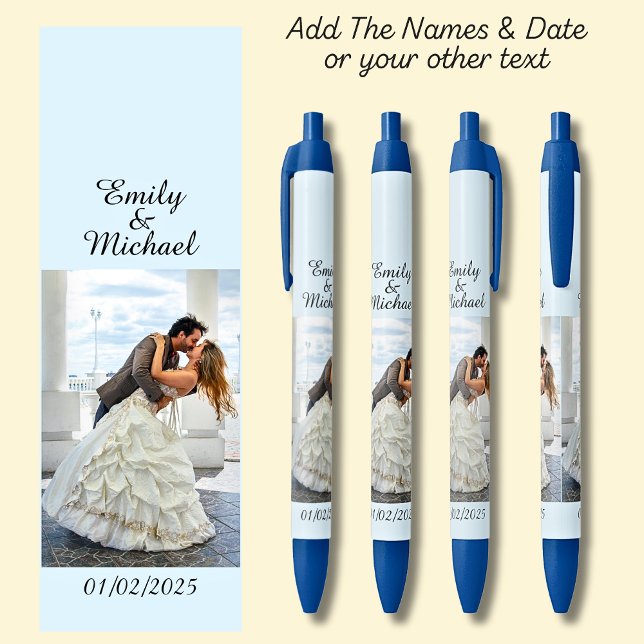 Ein Foto, Name & Datum oder Ihr Text in Blau Kugelschreiber (Von Creator hochgeladen)