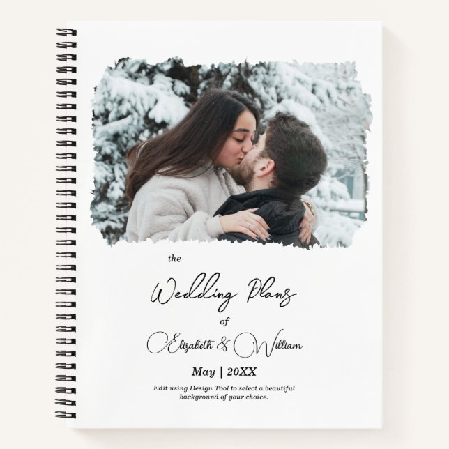 Ein Foto Overlay Frame Liebe Couple Wedding Plans Notizbuch (Vorderseite)