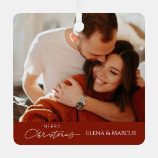 Ein Foto Paare Name Merry Christimas Tree Ornament Aus Metall