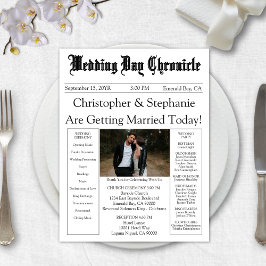 Ein Foto Zeitung QR Code White Wedding Program