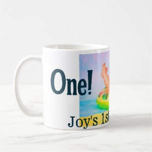 Ein Foto zum ersten Geburtstag mit modernen Namen Kaffeetasse
