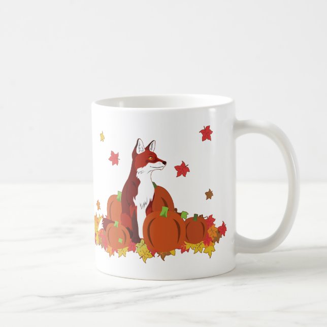 Ein Fox im Kürbis-Flecken (Ernte-Zeit!) Kaffeetasse (Rechts)