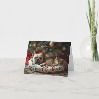 Ein französischer Hund frohe Weihnachten