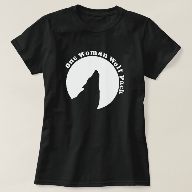 Ein Frauen-Wolfsrudel im Schwarzen T-Shirt (Design vorne)