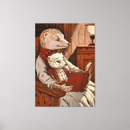 Ein Frettchen liest ein Frettchen Leinwanddruck