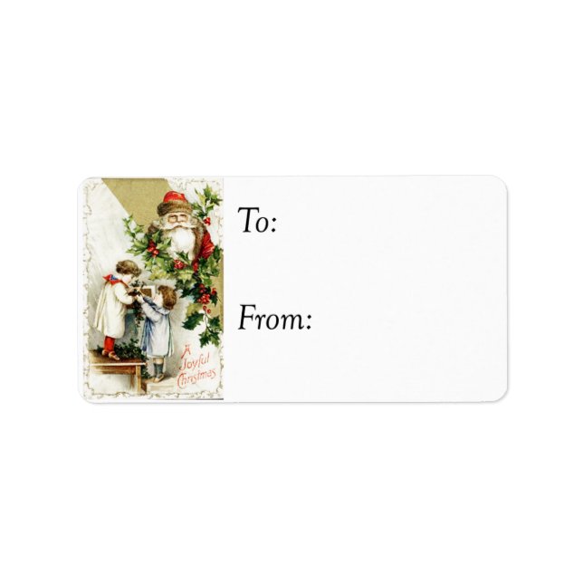 Ein freudiger Weihnachtsgeschenk-Tag Adressaufkleber (Vorne)