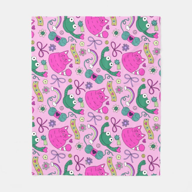 "Ein Freund für jeden" Kitty Frosch Freunde Fleecedecke (Vorderseite)