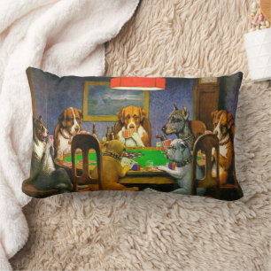 Ein Freund in der Not Hunde beim Pokern Lendenkissen