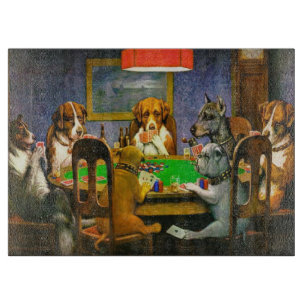 Ein Freund in der Not Hunde spielen Poker Cassius Schneidebrett
