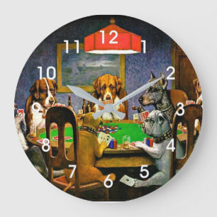 Ein Freund in der Not, Hunde spielen Poker, Große Wanduhr