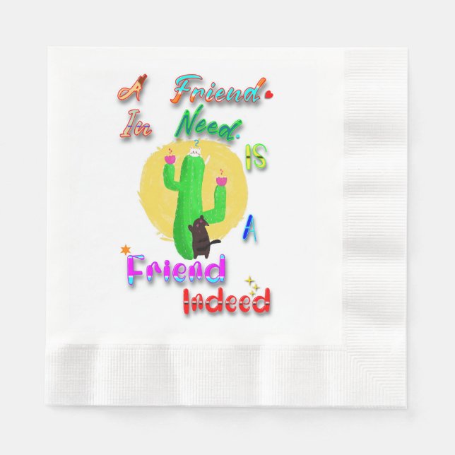Ein Freund in der Not ist ein Freund Serviette (Vorderseite)