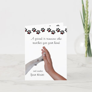 Ein Freund ist jemand, der für deine Hand kommt Karte