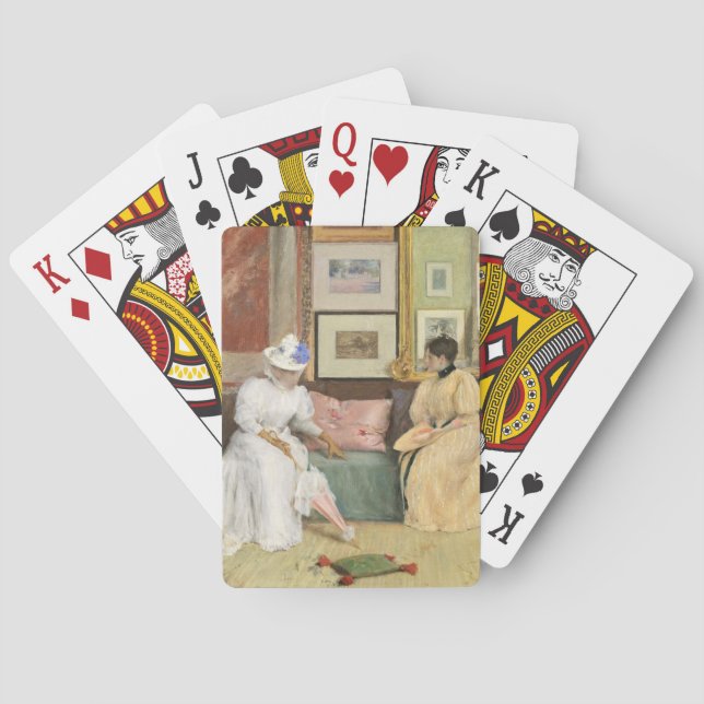 Ein freundlicher Anruf, 1895 (Öl auf Leinwand) Spielkarten (Rückseite)