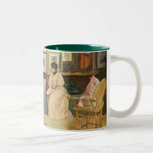 Ein freundlicher Anruf, 1895 (Öl auf Leinwand) Zweifarbige Tasse (Rechts)