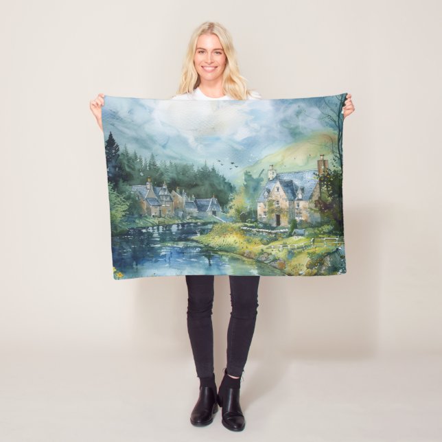 Ein friedliches schottisches Dorf Fleecedecke (Beispiel)