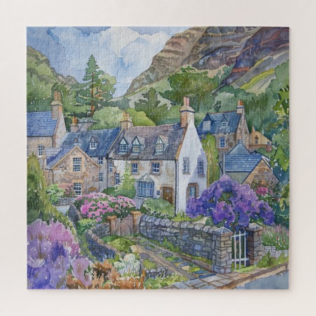 Ein friedliches schottisches Dorf Puzzle (Vertikal)