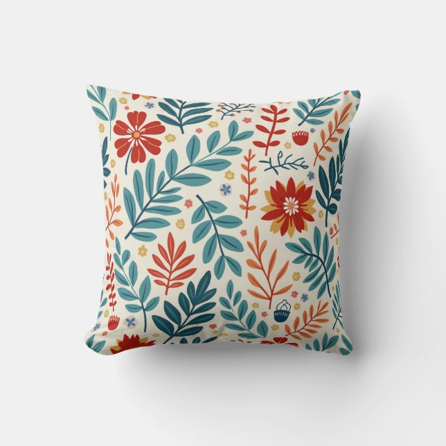 ein frisch grün-rotes Kissen (Vorderseite)