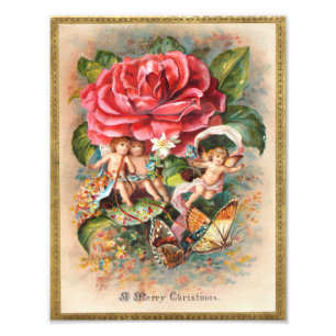 Ein Frohe Weihnachten-Vintage-Postkarte aus der vi Fotodruck