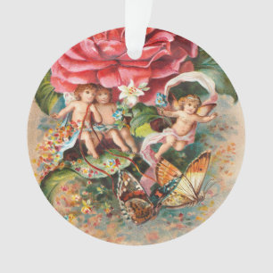 Ein Frohe Weihnachten-Vintage-Postkarte aus der vi Ornament